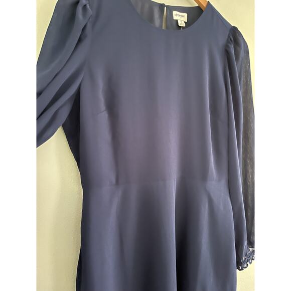 J Crew Factory | NWT | Mini dress with flounce hem | Navy | Sz 8 - Picture 6 of 13